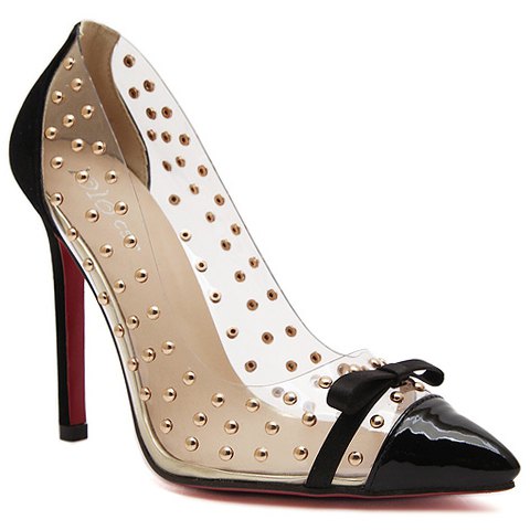 Sexy Pump With Rivets and Transparent Design – MyFashionMyTrends